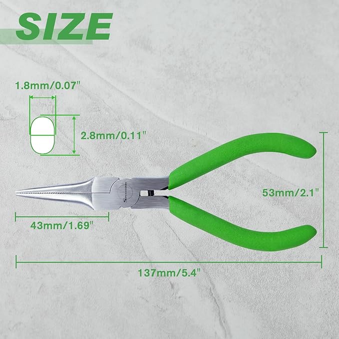 SPEEDWOX Mini Needle Nose Pliers Thin Serrated Jaw 4-1/2 Inches Small Long Nose Pliers Micro Precision Wire Looping Fine Chain Nose Plier Professional Jewelry Making Tool Beading Hobby Craft Supplies