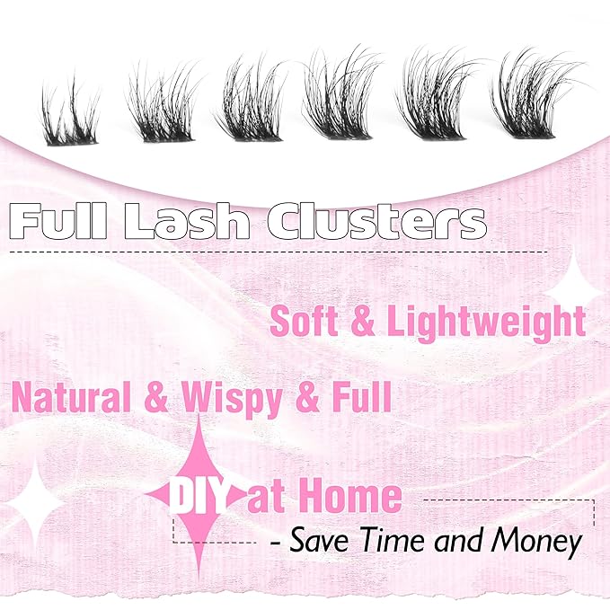 Lash Clusters Volume Eyelash Clusters Eyelash Extensions 168pcs DIY Individual Lashes Extensions 8-16MM Wispy Cluster Lashes by Ruairie