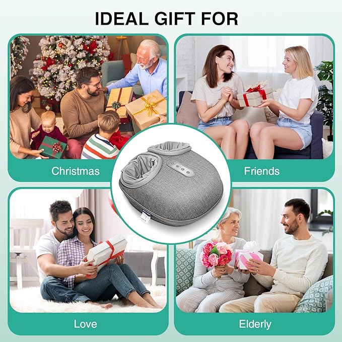 Medcursor Foot Massager Machine with Heat, Shiatsu Deep Kneading, Delivers Relief for Tired Muscles and Plantar, Multi-Level Settings & Adjustable Intensity for Home or Office Use, Gifts for Women Mom