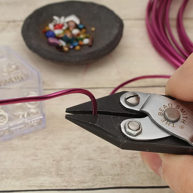 The Beadsmith Parallel Pliers – Chain Nose Jaws – Uniform Pressure to Provide a Consistent Grip – Textured Metal Handles – Steel Tool for Jewelry Making