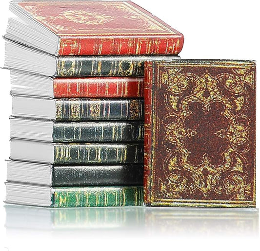 Sumind 16 Pcs 1:12 Miniatures Dollhouse Books, Assorted Timeless Miniatures Books, Mini Dollhouse Accessories Toy Supplies Decoration for Boys and Girls(Retro Style)