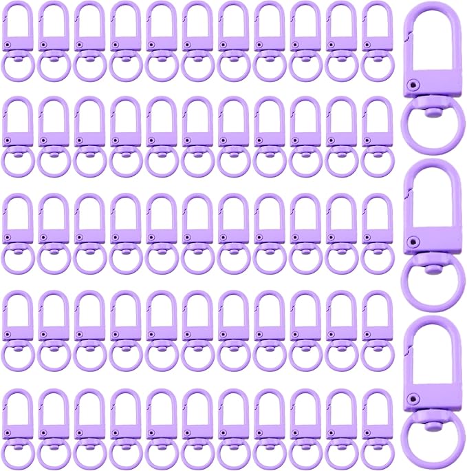 KJML DIY Keychain clip 60pcs Swivel Snap Lobster Claw Keychain Clasps Lanyard Hardware Key Chain Hooks for Bag Charm