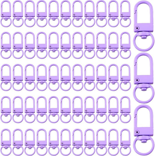 KJML DIY Keychain clip 60pcs Swivel Snap Lobster Claw Keychain Clasps Lanyard Hardware Key Chain Hooks for Bag Charm