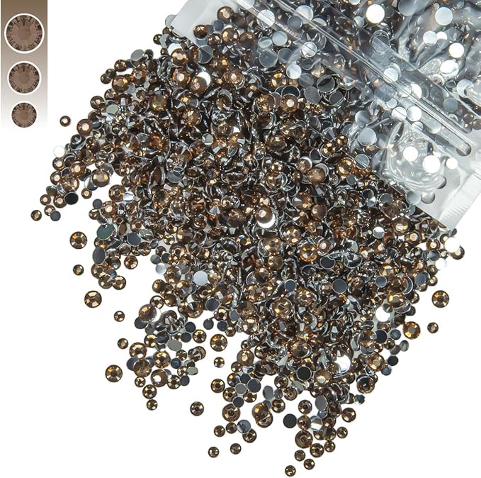 3mm 4mm 5mm Mix Bag Resin Rhinestones for Crafting Flatback Jelly Stones Bulk Diamonds Crystals Gems Charms for Nails Face Eyes Makeup Mugs Tumblers Bottles DIY Crafts Clothes Shoes