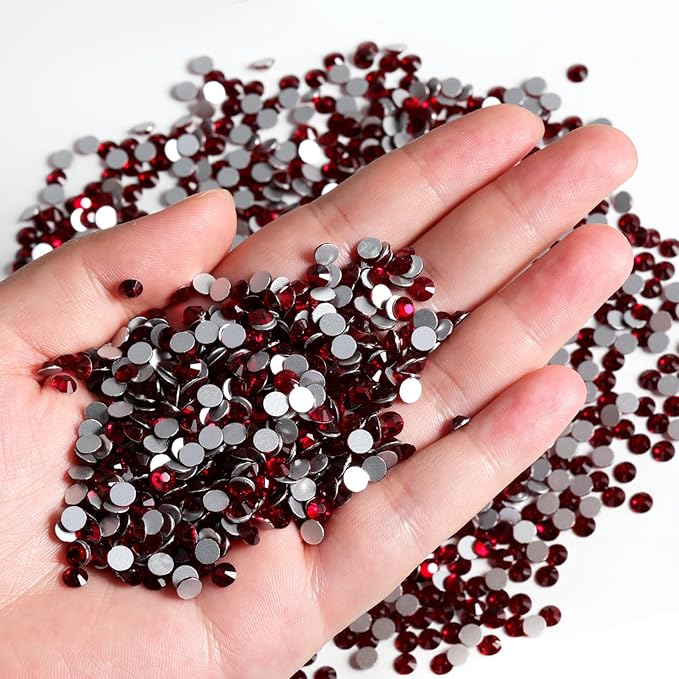 Beadsland Flatback Rhinestones Bulk,14400pcs Red Rhinestones for Nails Crafts Clothes DIY Decoration, Dark Siam, SS20, 4.6-4.8mm