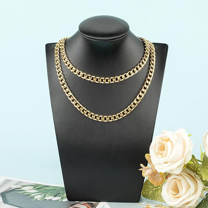 YOUBEIYEE 10 Meters Gold Cuban Link Chain Men and Women Hip Pop Necklace Choker Aluminum Chain for Jewelry Making Jewelry Supplies