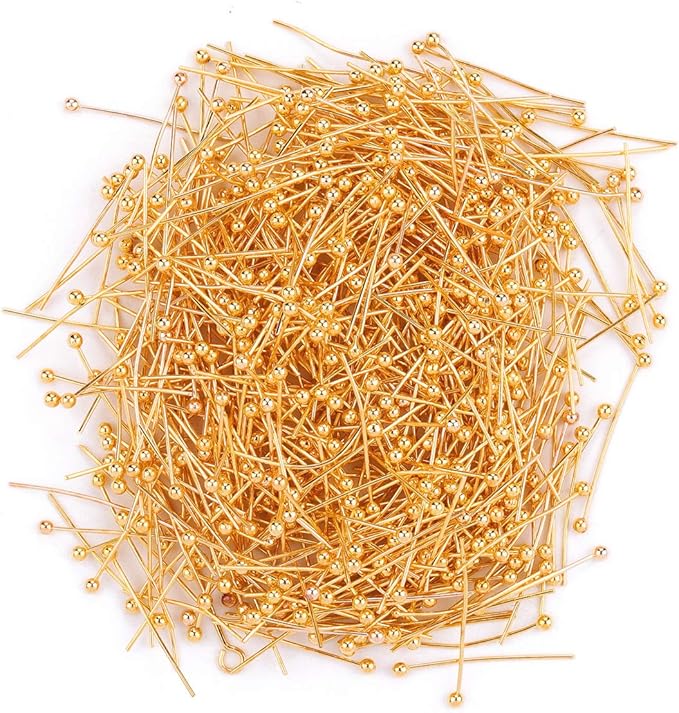 Ball Head pins Gold for DIY Jewelry Making 20mm 600pcs