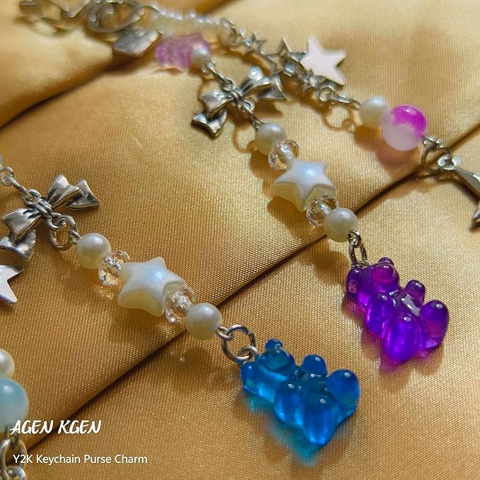 Novelty keychains Aesthetic Y2K Keychain Charms Stylish Keychains Accessories for Women Bag Purse Gifts