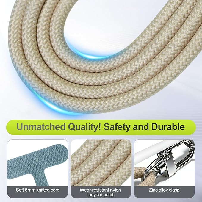 Phone Lanyard & Phone Wrist Strap, 3 in 1 Adjustable Anti Theft Phone Strap for Travel Hiking Cycling Climbing