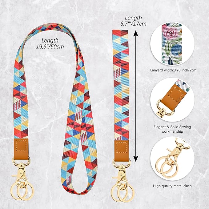 Cool Leopard Wristlet Keychain, Wrist Lanyard Key Chain For Women Men Car Keys Id Holder Card Phone Wallet Camera