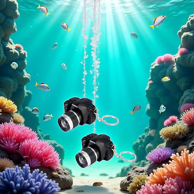 2Pcs Camera Keychain with Sound, Key Ring Decor Bag Wallet Pendant, Mini Camera Design Keychain Cute Novelty Ring Child Toy Kids Key Chain Pendant Creative Gift Key Chain Decorative