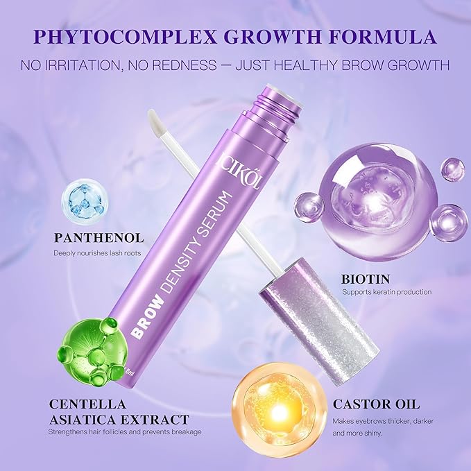 ICIKOL Eyebrow Growth Serum - Eyebrow Serum to Grow Brows with Advanced Formula to Boost Longer Fuller and Thicker Looking Eyebrows - Brow Serums 8ml Value Size - Vegan & Prostaglandin-Free