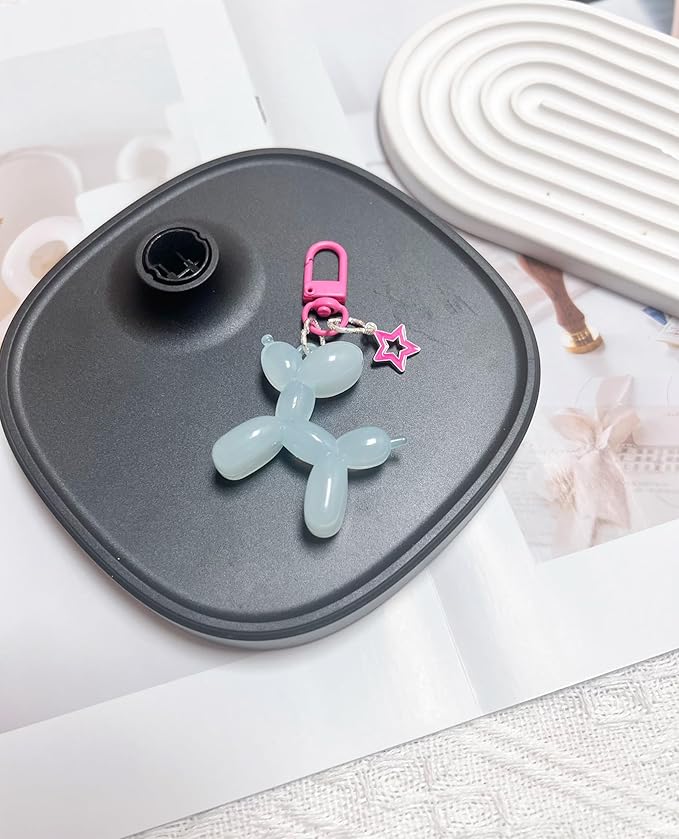 LAEKOU Star Balloon Dog Keychain for Women, Cute Y2K Key Chain Accessories, Aesthetic Charms for Bag Backpack