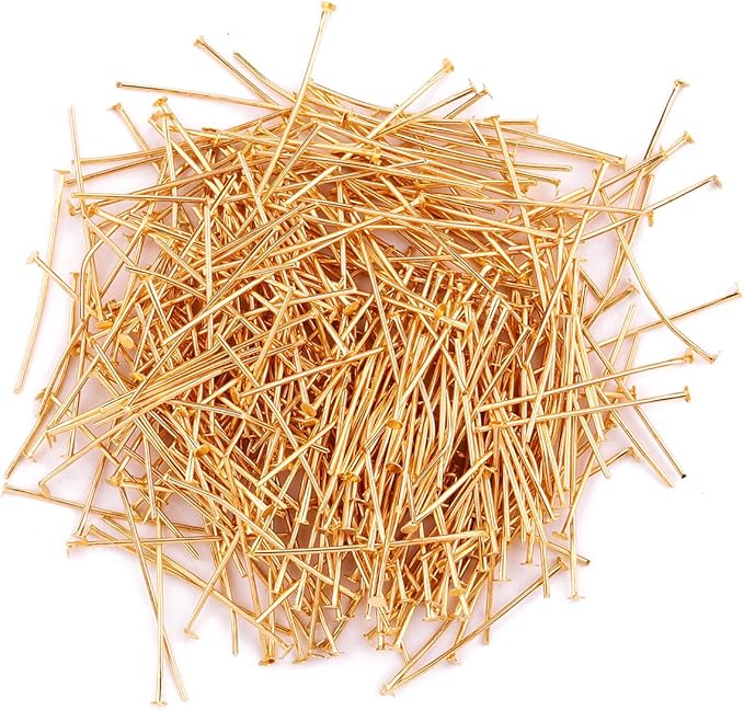Head Pins Gold for DIY Jewelry Making 40mm 200pcs
