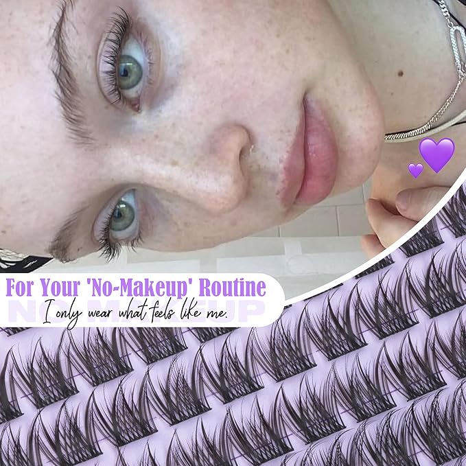 Natural Lash Clusters 8MM 10MM 12MM Eyelash Clusters Short Wispy DIY Lash Extensions CC Curve Individual Lashes Fluffy Cluster Eyelash Extensions for Clean Girl & No Makeup