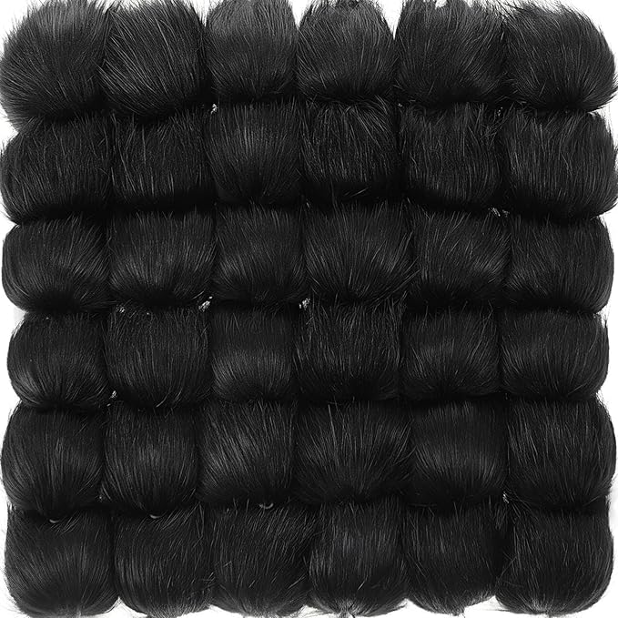Tatuo 36 Pcs Faux Fur Pom Poms for Hat 4 Inches Large Fluffy Pom Balls for Crafts Knitting Beanies Shoes Scarves Bag Pompoms Keychain Charms Winter DIY Accessories (Black)