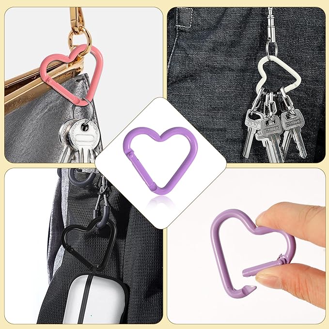 6Pack Carabiners Hook Clips Camping Accessories,Versatile Aluminum Key Holder for Outdoor Travel and Daily