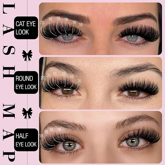 Goddvenus Fluffy Eyelash Clusters Kit Waterproof DIY Lashes Extension Kit Wispy Volume D Curl Cluster Eyelash Extensions Kit Mink Individual Lashes Kits with Bottom Eyelashes (Volume 240pcs D Curl)