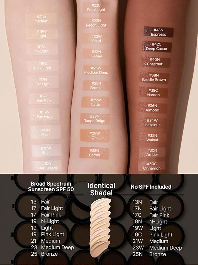 JUNG SAEM MOOL Essential Skin Nuder Cushion 17 Fair Pink 0.49 Fl Oz (Refill Only, SPF 50 Broad Spectrum) | Natural Radiant Finish, Lightweight Hydration, Korean Cushion Foundation