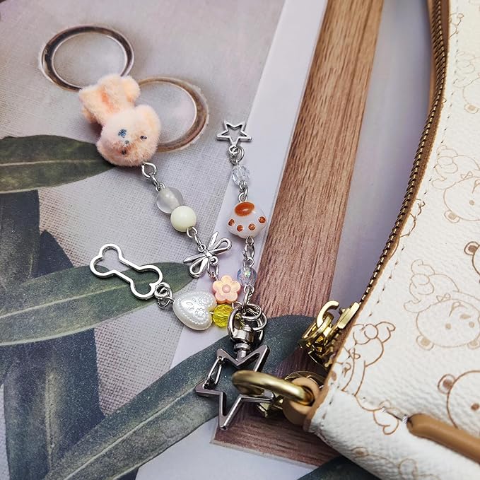 Cute Dog Keychain Fuzzy Dog Puppy Decor Keychain Aesthetic Y2K Bag Charms Stylish Dog Pendant Keychains Accessories