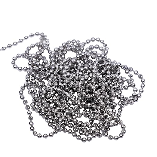 HFS(R) Ball Chain Spool Stainless Steel 304 Bead Chain with 100 Clasps for DIY Projects 100 Feet 3/32" (2.4mm) Diameter