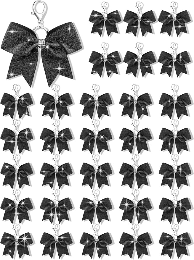 Tondiamo Cheer Bow Keychain Cheer Keychain with Rhinestones Cheerleader Keyrings for Teen Cheerleading Sports Accessory