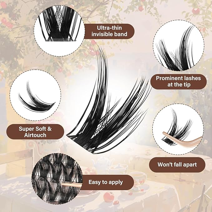 JMS&JMS Lash Clusters Kit Lash Extension Kit 144Pcs C Curl Manga Wispy Eyelash Clusters Kit Natural Volume Eyelash Extensions Individual Lashes Kit at Home (C-8-18MIX)