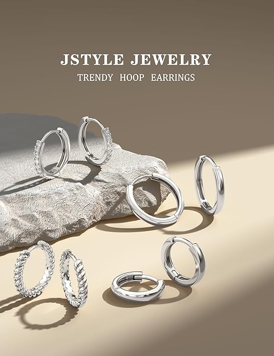 Jstyle Small Gold Hoop Earrings for Women Trendy 14K Gold Plated Huggie Earrings Hypoallergenic Cartilage Earring Stacks Cute Dainty Huggie Hoops Earring Sets for Multiple Piercing