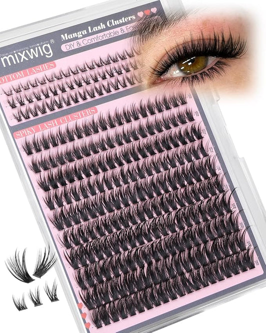 Spikes Lash Clusters Wispy Eyelash Clusters with Bottom Lashes Spiky Volume Cluster Eyelash Extensions Thick Cluster Lashes D Curly 5-18MM 60D DIY Individual Lashes by Lvmixwig