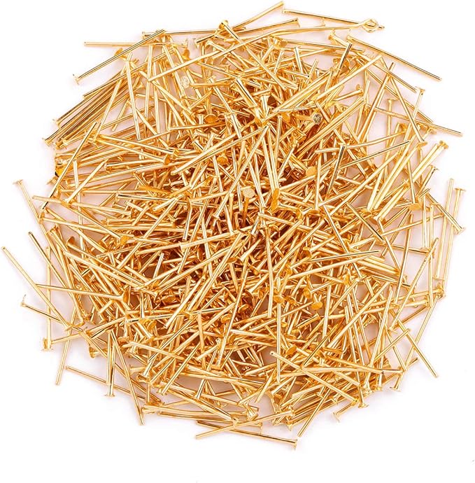 Head Pins Gold for DIY Jewelry Making 20mm 500pcs