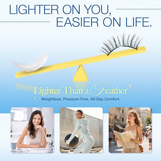 LASHVIEW Magnetic Eyelashes with Applicator Upgrade Soft Magnetic Eyelashes Natural Look Reusable No Glue or Eyeliner Needed Easy to Wear and Remove (RC25)