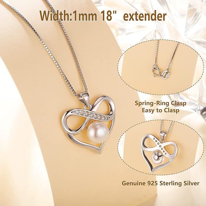 NONNYL Pearl necklaces Gifts for women gifts for mom gifts for wife gifts for grandma gifts for her gifts, Valentines Day gifts Mothers Day Gifts Christmas day gifts, Birthday Gifts Anniversary