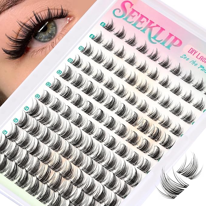 Lash Clusters Fairy Manga Lash Clusters Clear Band Fairy Anime Cluster Lashes 120Pcs C Curl 8-16MM Spiky Individual Lshes for DIY Cosplay Manga Eyes at Home (Iris)