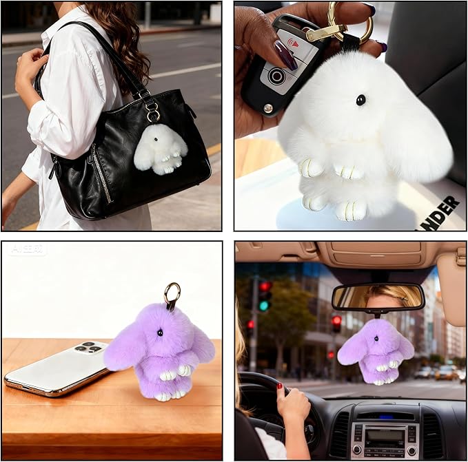 Cute Plush Keychain, Car Pendant, Bag Purse Backpack Charm Accessory, Gift for Girls Women