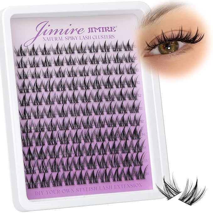 Manga Lash Clusters Natural Eyelash Clusters C Curly 10-14MM Fairy Cluster Eyelash Extensions with Spikes 110Pcs Wispy Individual Lashes Clusters DIY Natural Eyelashes Clusters at Home