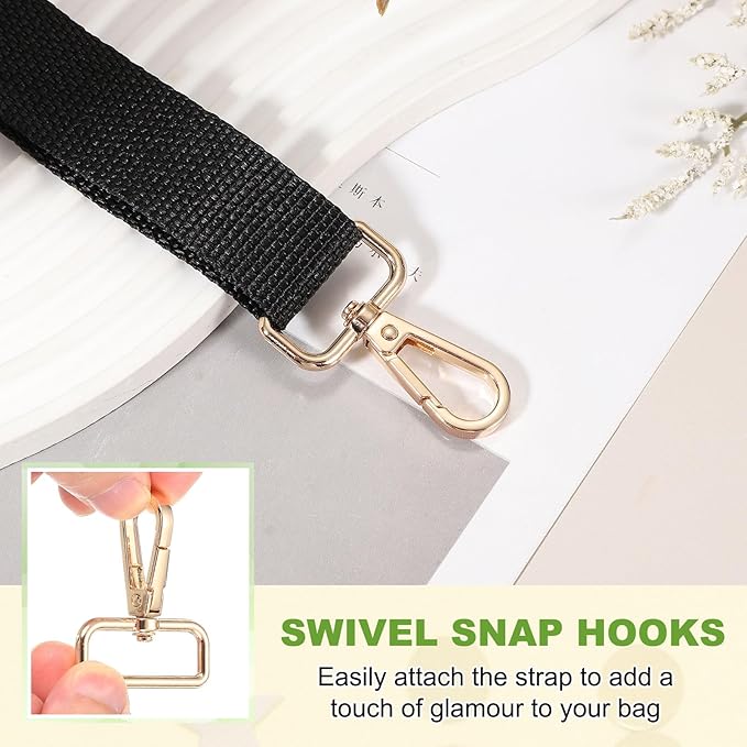 Swivel Snap Hooks, Metal D Ring Keychain Lanyard Clip Hook Lobster Clasp Claw Push Gate Clip - Fitting for(Purse Making - Sewing - DIY Crafts) 6 Pcs & 1.5" & Light Gold