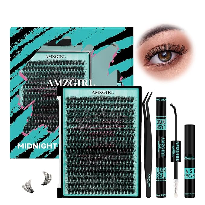 Lash Clusters Kit 320Pcs,60D DIY Individual Lashes Extension Kit,Lash Bond And Seal,Lash Remover For Eyelashes Extensions,Lash Applicator Tool For False Eyelash Cluster Kit At Home(D-Mix10-16mm)