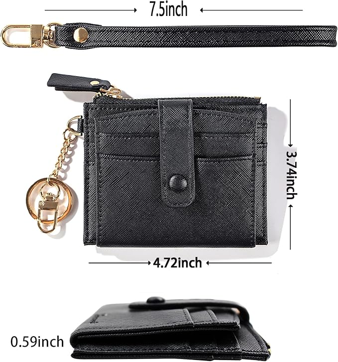 Keychain Wallet Wristlet Small Credit Card Holder Bracelet Key Chain Purse Bangle Tassel Beads Key Rings for Women