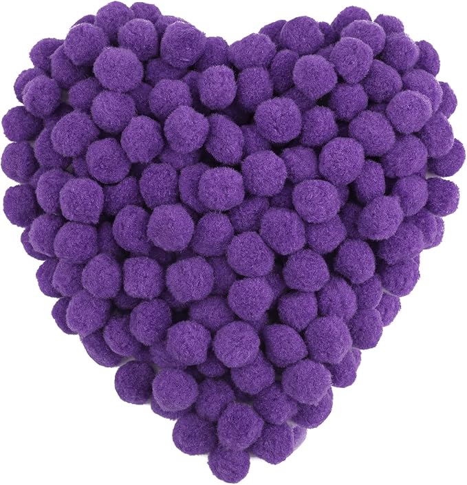 150 Pieces Pom Poms, 1 Inch Purple Craft Pom Poms, Fuzzy Pompom Puff Balls, Small Pom Pom Balls for DIY, Arts, Crafts Projects, Birthday Decorations