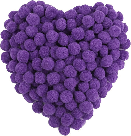 150 Pieces Pom Poms, 1 Inch Purple Craft Pom Poms, Fuzzy Pompom Puff Balls, Small Pom Pom Balls for DIY, Arts, Crafts Projects, Birthday Decorations