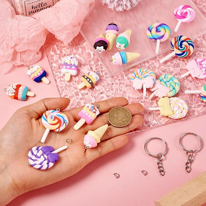 Craftdady Resin Plastic Miniature Food Snack Pendants Charms Ice Drink Juice Pendants Cute Bottle Fruit Keychain Charms Hang Ornament for DIY Craft Earring Bracelet Necklace Jewelry Making