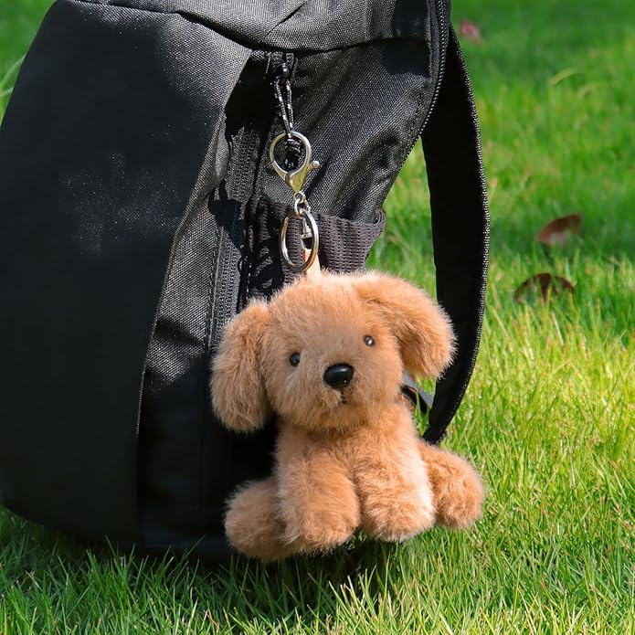 Apricot Lamb Plush Labrador Dog Puppy Stuffed Animal Soft Keychain for Kids Bag, Purse, Backpack, Handbag