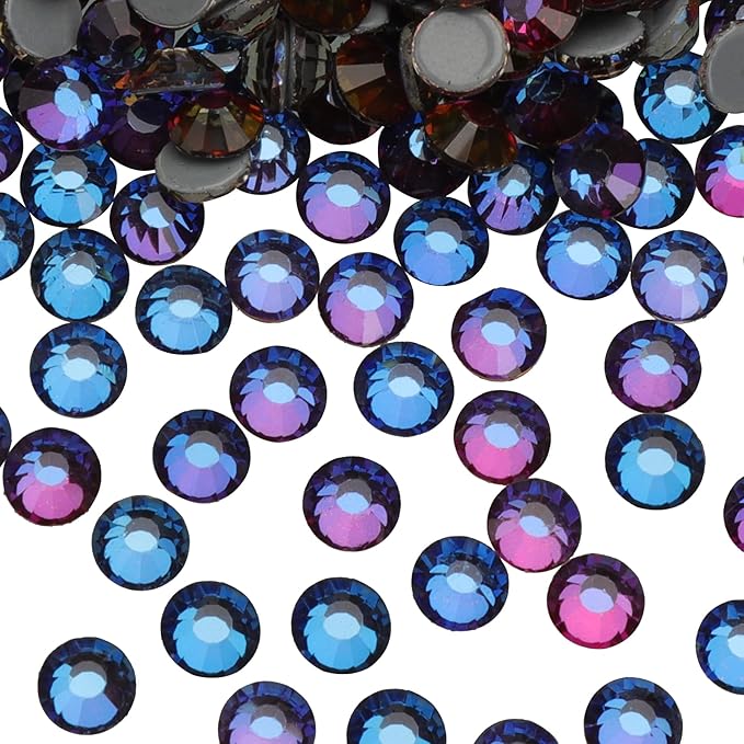 Hot Fix Crystal Flatback Rhinestones Glass Diamantes Gems 2.0mm(6ss 2880pcs, Blue Blaze)