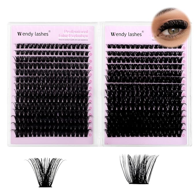 Lash Clusters DIY Individual Lashes 10-18mm D Curl Fluffy Eyelashes Extension 100P+200P Wispy False Eyelashes Volume Thick Eyelash Extension（28-100P+200P-07-D-1018）