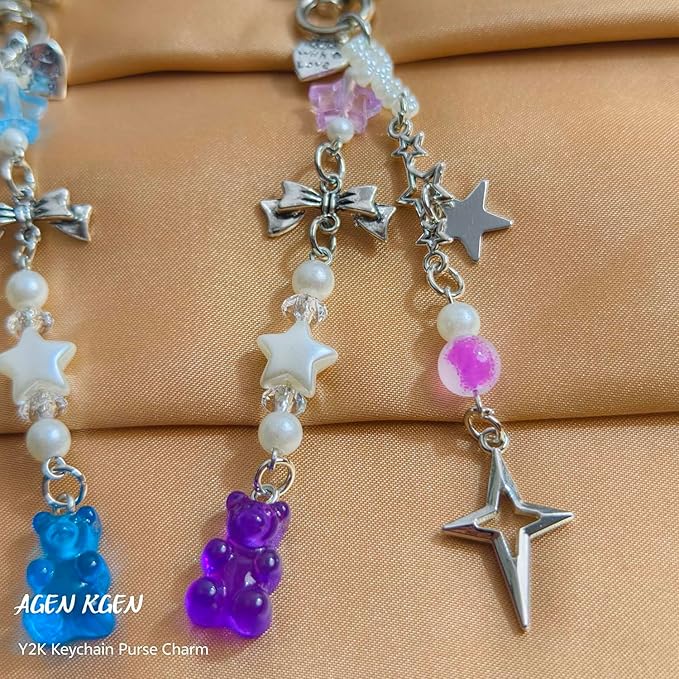 Novelty keychains Aesthetic Y2K Keychain Charms Stylish Keychains Accessories for Women Bag Purse Gifts