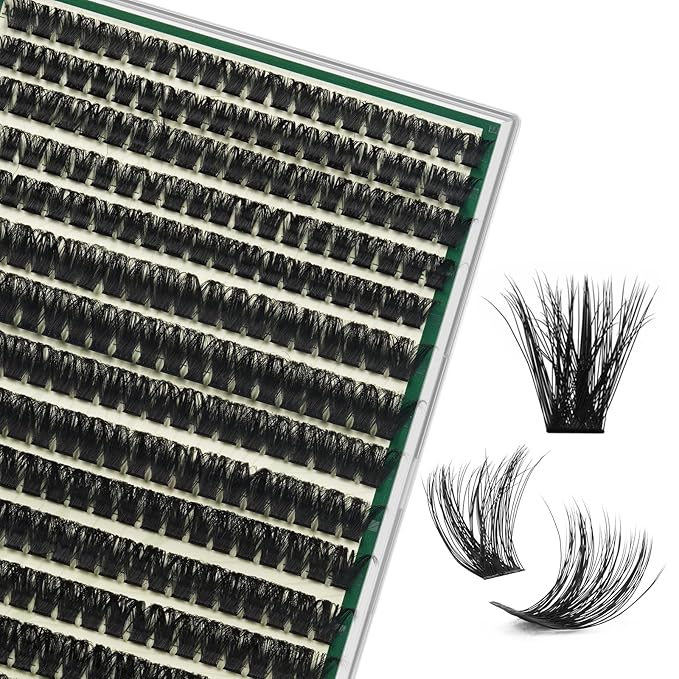 Lash Clusters 280Pcs Eyelash Clusters KEYYOU 100D D Curl 9-18MIX Clusters Lashes Thick Super Soft Wispy DIY Eyelash Extension at Home(100D-D,9-18MIX)