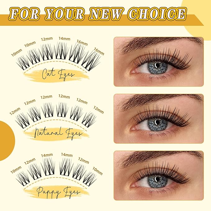 Leefrei Eyelash Clusters 10-18mm Wispy Eyelash Clusters D Curl DIY Cluster Lash Extension Kit Individual Lashes Kit With Bond & Seal, Glue Remover, Tweezers(LF04 Lashes Only)