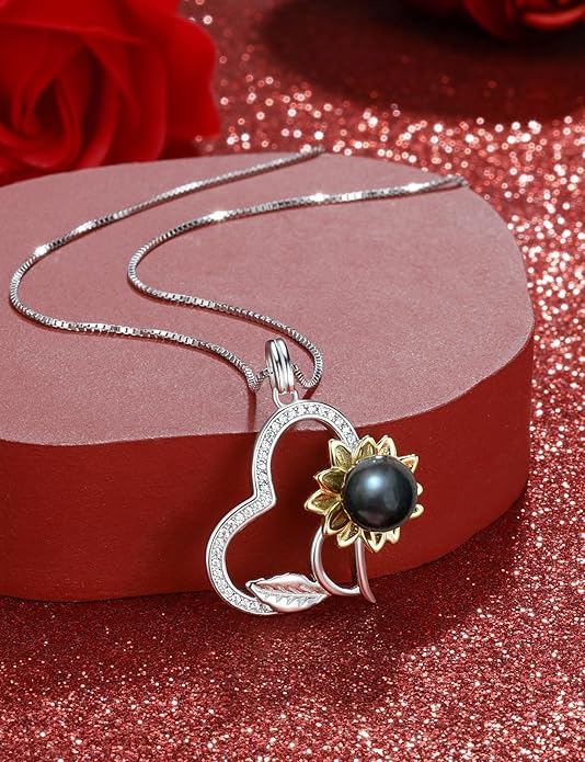 NONNYL Gifts for Women Wife-Tahitian Black Pearl-Necklace-Gift for Wife Wedding Birthday Anniversary Jewelry-Mom Girlfriend Her Mothers Day Gifts for Mom Women Valentines Day Christmas Day Gifts