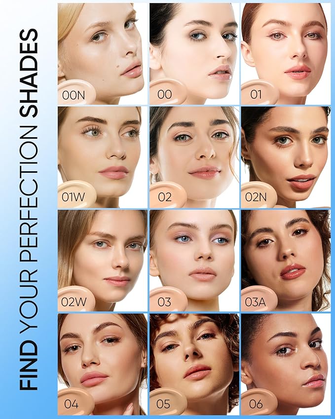 Velvet Matte Cushion Foundation Blue #03 Petal| Full Coverage,12H Oil Control,Ideal for Oily & Combination Skin,Waterproof,Long-Lasting, Lightweight, Hydrating,Transfer-Proof