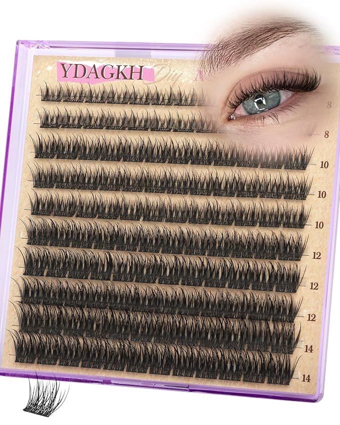 Short Lash Clusters 8-14mm Natural Cluster Eyelashes Ultra-Thin Band Cluster Eyelash Extensions Wispy Lash Extension DIY Silk Mink Eyelash Clusters Super Natural